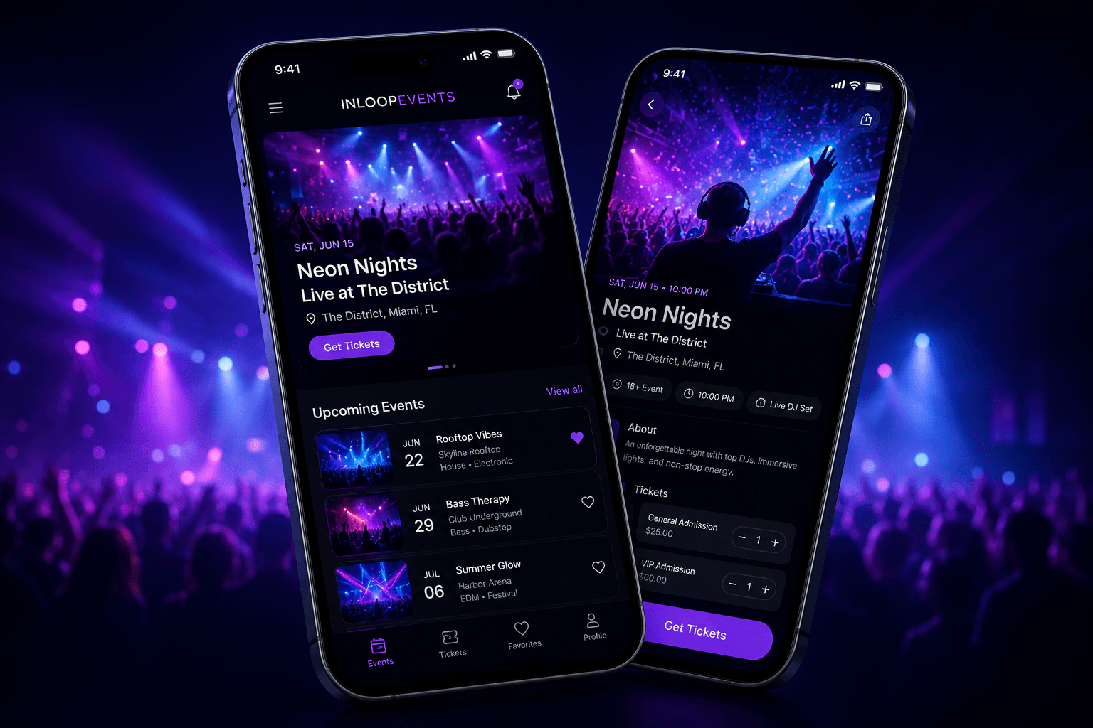 InLoopEvents mobile event discovery and ticketing app